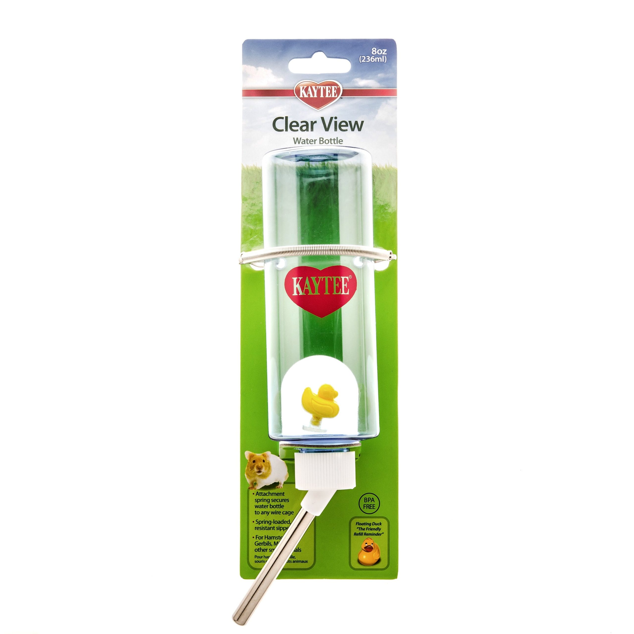 Kaytee Clear Water Bottle, Single Clear - 8 Oz