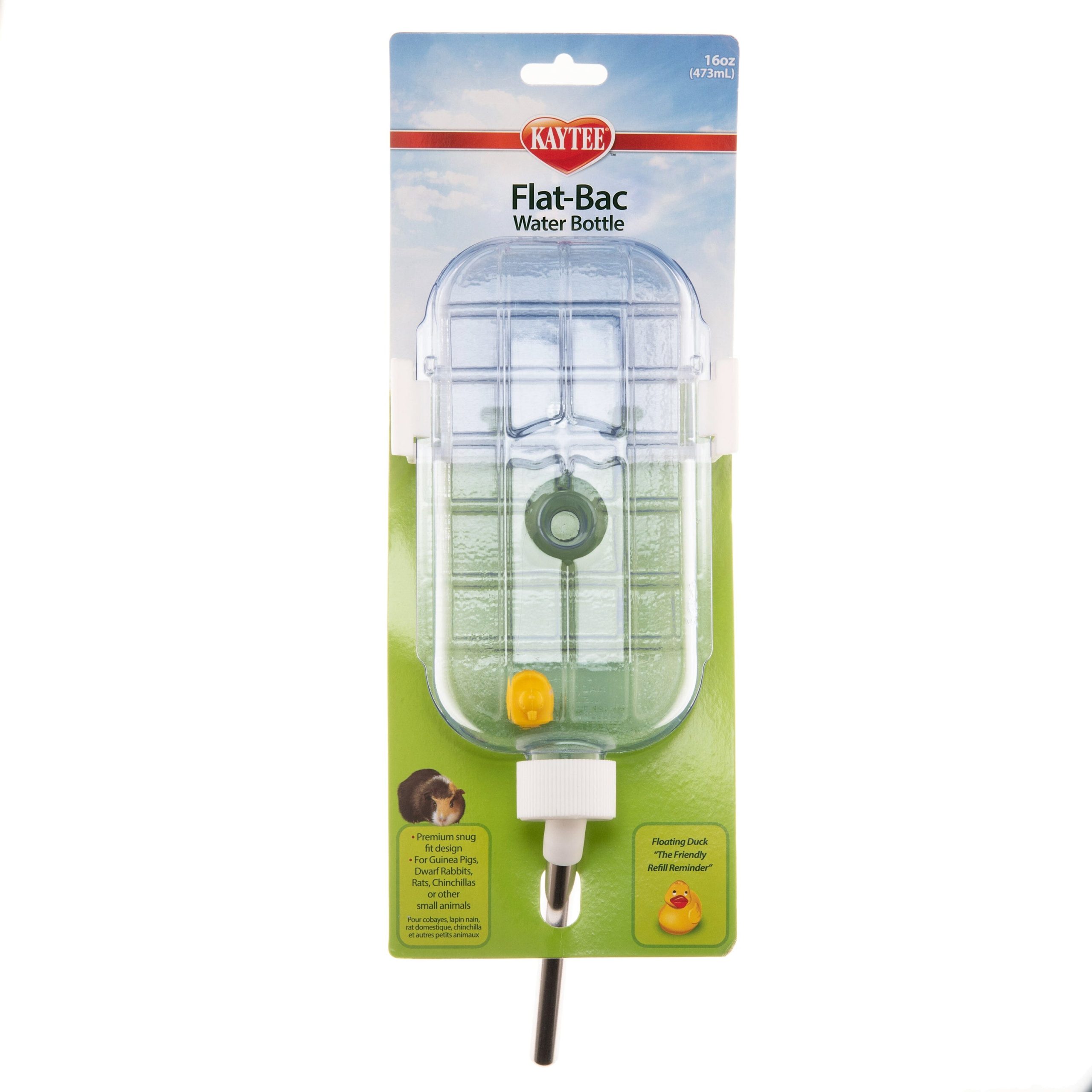 Kaytee Flat-Bac Water Bottle Clear - 16 Oz