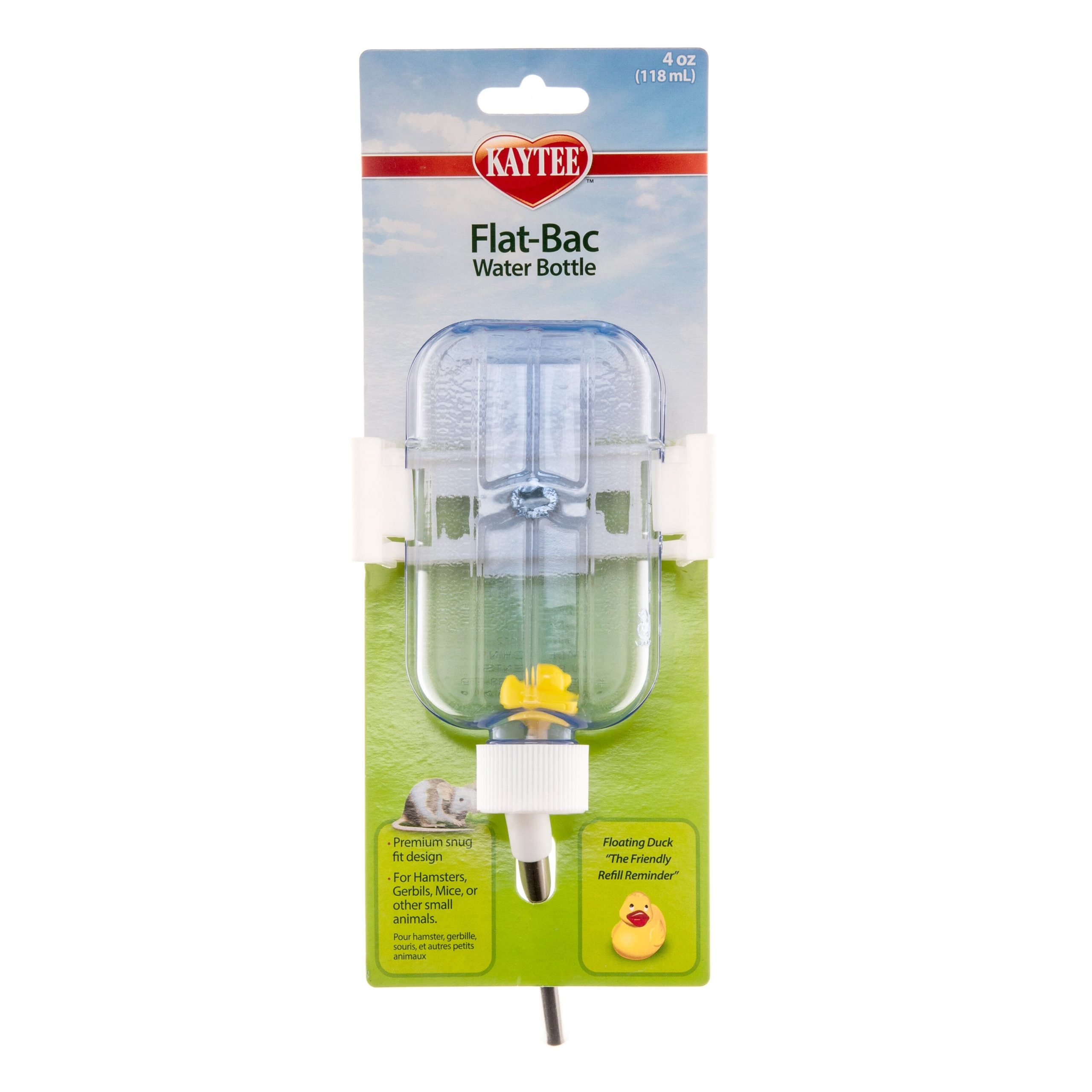 Kaytee Flat-Bac Water Bottle Clear - 4 Oz