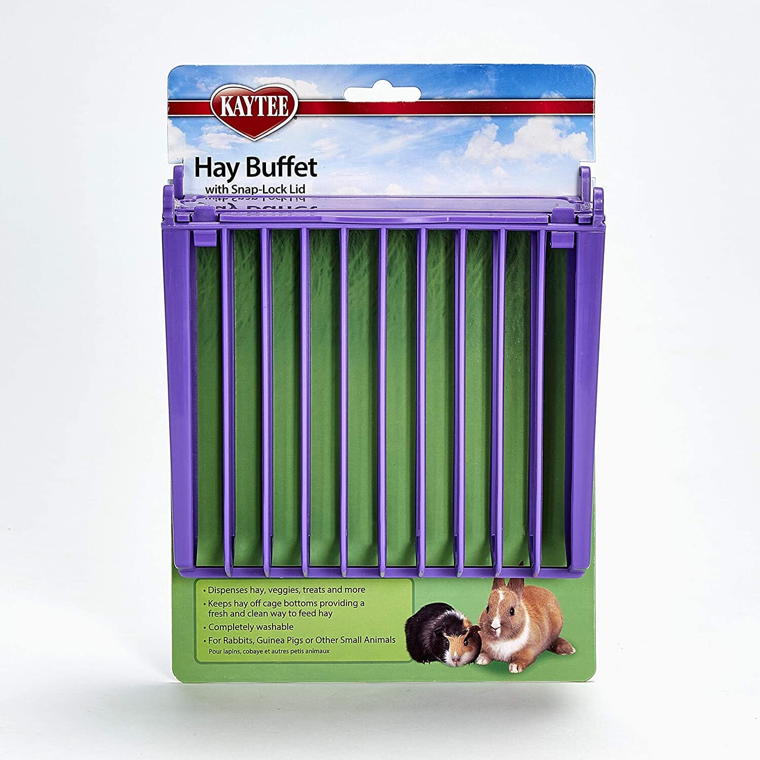 Kaytee Hay Buffet Feeder with Snap-Lock Lid Assorted - 3.75 in X 7 in X 10.25 in